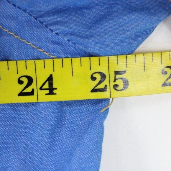 Amicale Shirt Mens Blue Button Down Long Sleeve Slim Fit Cotton Collared 2XL - Picture 8 of 9